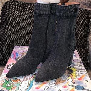 Finite-JN Black Denim Boots